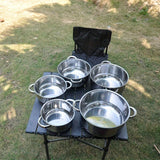Deluxe10-Piece Stainless Steel Cookware Set - 5 Sizes with Lids, Durable & Versatile (6.3 - 7 - 7.9 - 8.6 - 9.4in)