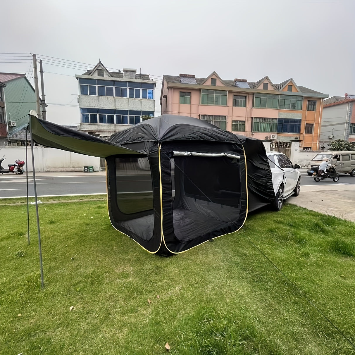 1pc Outdoor Camping Extension Tent Suitable For Suv, Car Tail Tent, Trunk Car Tail Box Tent, Car Camping Tent