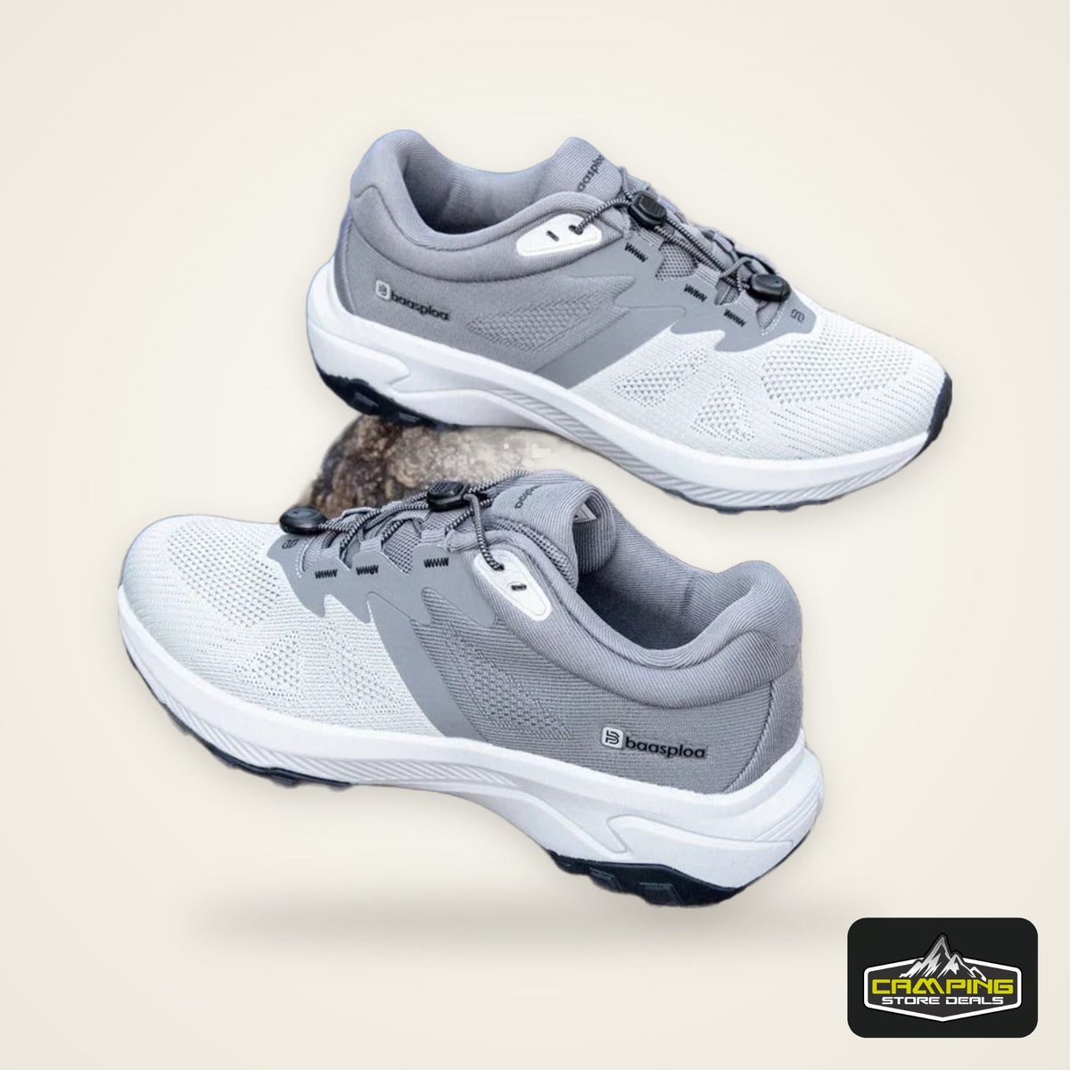 Baasploa Men Hiking Shoes Summer Breathable Comfort Soft Outdoor Sneakers New Solid Walking Shoes Anti Slip Wear-resistant