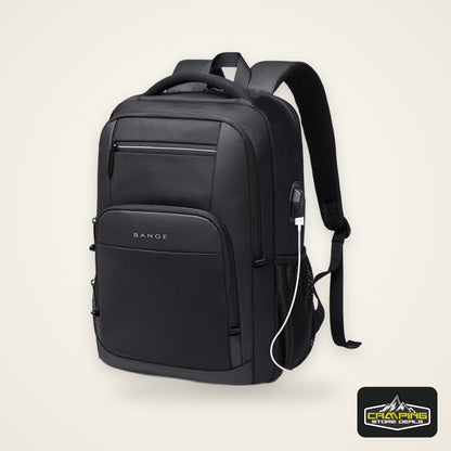BANGE Travel Waterproof Backpack with USB Charging Port Fit 15.6 Inch Laptop Backpacks for Men and Women, Teenager School Bags