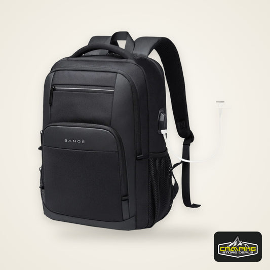 BANGE Travel Waterproof Backpack with USB Charging Port Fit 15.6 Inch Laptop Backpacks for Men and Women, Teenager School Bags