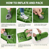 4-Inch Thick Self-Inflating Camping Air Mattress - Ultralight Sleeping Pad with Built-in Foot Pump Pillow for Backpacking, Hiking & Tent Use - Compact, Portable, and Rectangle Single-Person TPU Fabric Design with Stuff Sack I