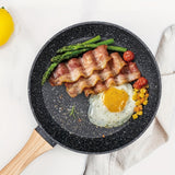 12 POTS and pans Set Non-stick Cookware Set, Cookware non-stick Granite cooking Set, including frying pan, pan, steamer, silicone spatula and tongs (black)