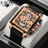 LIGE Fashion Chronograph Watches Sports Wristwatch Men's Accessories, Ideal Choice For Gifts