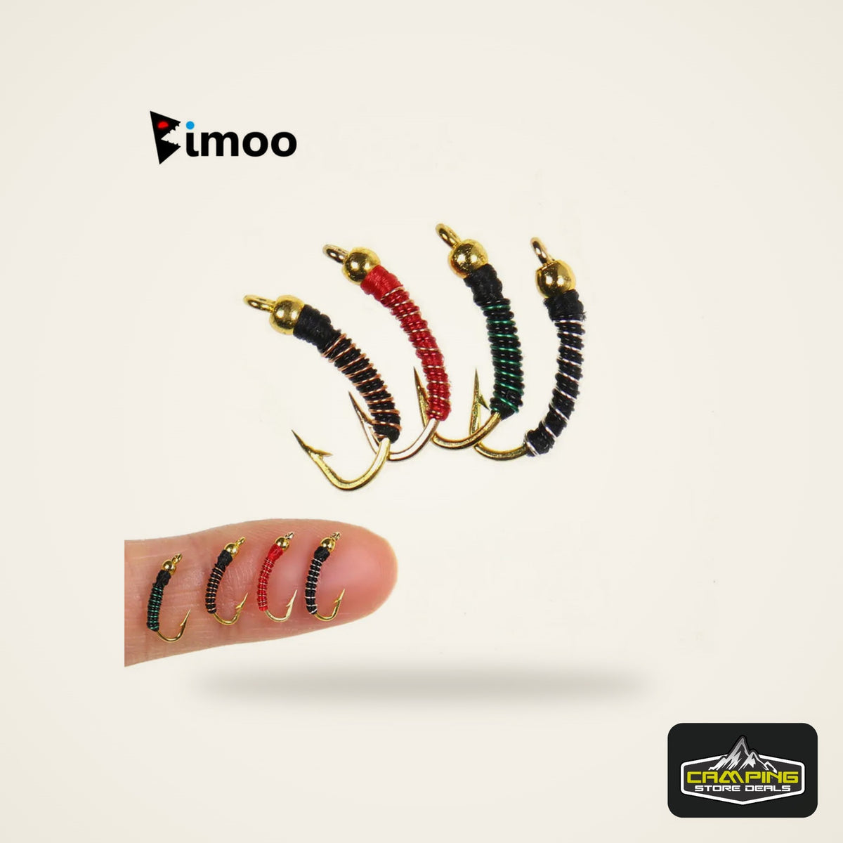 Bimoo Beadhead Chironomid Midge Flies (8 Pack)