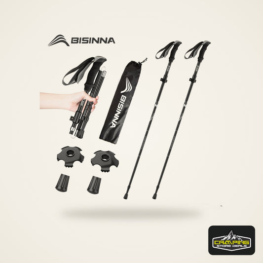 BISINNA 2pcs Ultralight Trekking Poles  Walking Sticks Hiking Canes Folding Aluminum Walking Pole Nodic Walking Sticks