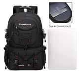 [40L CsakeKecna Backpack] CsakeKecna 40L Lightweight Hiking Backpack | Large Capacity Travel Climbing Rucksack with Laptop Compartment, USB Powered, Adjustable Straps, Zip Closure, Polyester Lining - Solid Color for Men and W