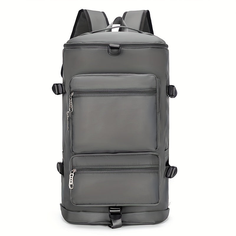 Large Capacity Waterproof Nylon Backpack with Dry/Wet Separation, Shoe Compartment - Adjustable Straps, Multi-Functional Outdoor Hiking and Camping Bag for Men and Women, Purple, Backpack for Travel