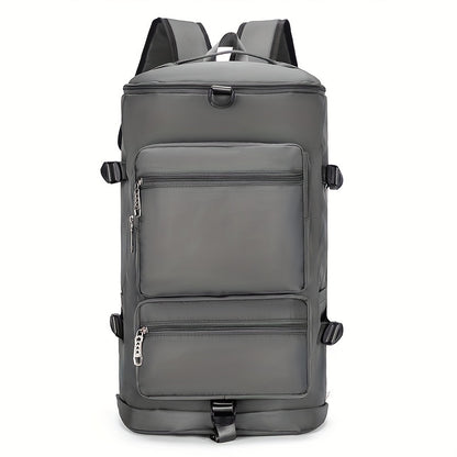 Large Capacity Waterproof Nylon Backpack with Dry/Wet Separation, Shoe Compartment - Adjustable Straps, Multi-Functional Outdoor Hiking and Camping Bag for Men and Women, Purple, Backpack for Travel