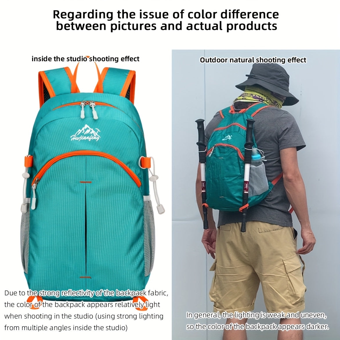18L Outdoor Sports Backpack Ultra-light Large Capacity Folding Backpack Mountaineering Top Bag Suitable for Hiking, Cycling, Traveling, Business Trips, Commuting and Fitness Shock-absorbing Breathable Shoulder Straps Quick Fo