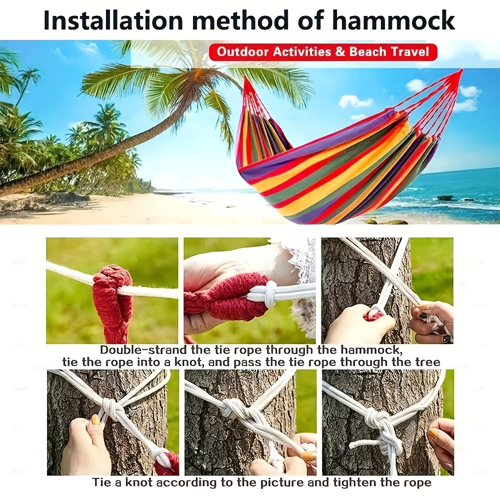 Anti-Tip Canvas Hammock with Tree Straps – 660 lb