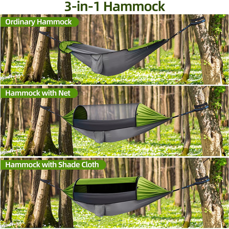 Camping Hammock, Hammock with Mosquito Net 118" x 71" Portable 2 Person Hammock Lightweight Hammocks Tent with Tree Straps for Backpacking Hiking Backyard Camping Outdoor