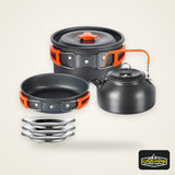 Camping Cooking Set Camping Cookware Travel Tableware Outdoor Picnic Set Teapot For 2-3 People Non-Stick Pots Assorted Sets