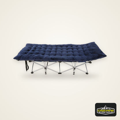 Camping Sleeping Cots with cotton-padded/Velvet Mattress, 900lbs Double Layer Oxford Portable Folding Cots for Garden, Camping, Hiking, Outdoor, Home, Office, Lightweight, Stable, Durable