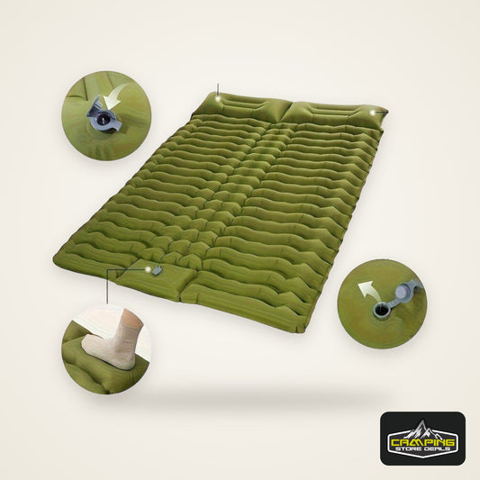 Camping With A Two-person Sleeping Pad Air Mattress With Pillow Portable Hiking Lunch Break Hiking With A Sleeping Pad Outdoor 2-person Travel Bed Air Mattress