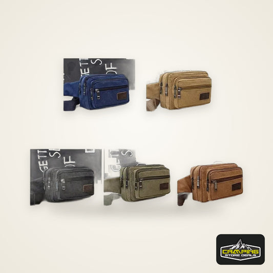Canvas Waist Bag Outdoor Sports Multifunctional Male Waist Pack High Quality Durable High-capacity Bags Portable Phone Purse