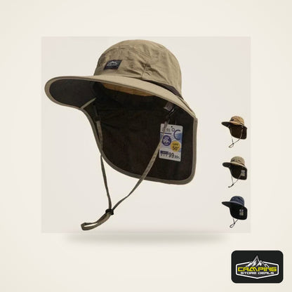 WRELS Wide Brim Neck Protection Bucket Hat