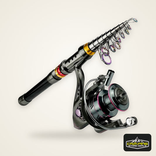 Carbon Fiber Fishing Rod And Reel Combo 1.8-3.6m Telescopic Super Hard Spinning Reel Kit with Max Resistance 3-8kg for Pesca