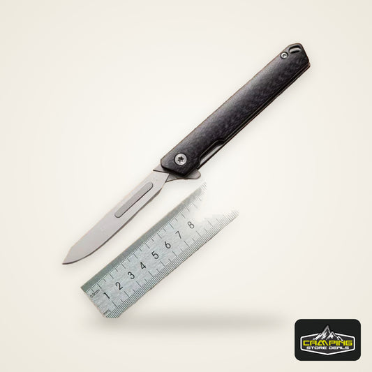 Carbon fiber folding surgical knife, sharp paper cutting knife, camping, unboxing, outdoor portable carving tool, 60 blade
