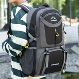 OGEHUAFEE 40L Adventure Backpack - Black with Yellow Accents, Adjustable Straps, Multiple Compartments, Durable Nylon, Ideal for Hiking, Travel, and Everyday Use, Travel Gear | Adjustable Strap Backpack | Durable Zippers