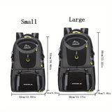 OGEHUAFEE 40L Adventure Backpack - Black with Yellow Accents, Adjustable Straps, Multiple Compartments, Durable Nylon, Ideal for Hiking, Travel, and Everyday Use, Travel Gear | Adjustable Strap Backpack | Durable Zippers