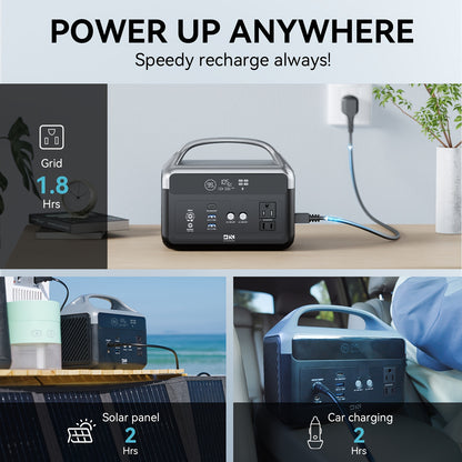 Fast Charging Portable Power Station - DaranEner 179.2Wh LiFePO4 Battery, Solar Generator w/2 300W (Surge 600W) AC Outlets, Camping Generators for Home/Travel/Hunting (Solar Optional)