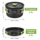 16pcs Camping Cookware, Backpacking Compact Camping Cooking Set Camping Pot with Cups Plates Forks Knives Spoons, Camping Pots and Pans Set for Backpacking, Outdoor Cooking
