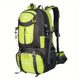 Universal Climbing Backpack, Lightweight Travel, Multifunctional, Hiking, Alphabet Pattern, Hard Shell, Black, with Zipper Closure, Hip Adjustment, Nylon Fabric, Utility Pocket, Cord Embellishment, Wipe with Damp Cloth, for L