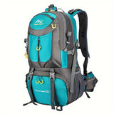 Universal Climbing Backpack, Lightweight Travel, Multifunctional, Hiking, Alphabet Pattern, Hard Shell, Black, with Zipper Closure, Hip Adjustment, Nylon Fabric, Utility Pocket, Cord Embellishment, Wipe with Damp Cloth, for L