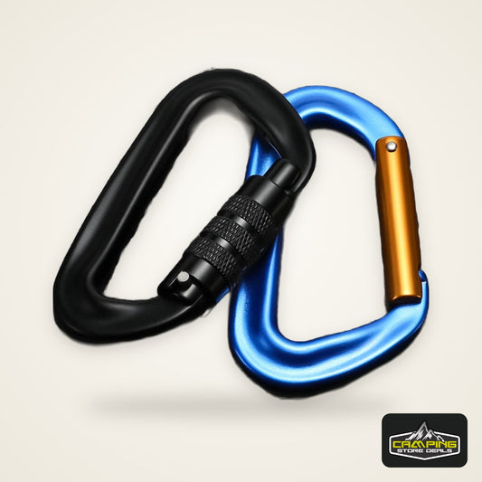 CLIWIZ 12KN Professional D-Shaped Aluminum Carabiner Key Hooks Lip Camping Keyring Snap Hook Outdoor Hiking Tool