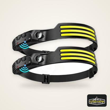 COB LED Headlamp Induction Head Lamp Built-in Battery USB Rechargeable Head Flashlight Outdoor Camping Fishing Sensor Headlight