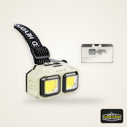 COB LED Powerful Headlamp USB Rechargeable Head Torch USB Rechargeable Waterproof Outdoor Camping Fishing Hunting Search Lantern