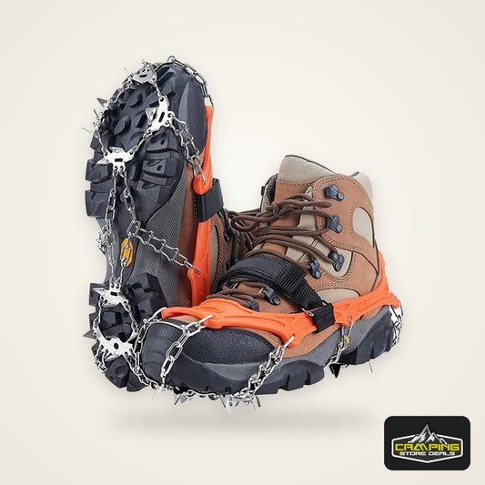 Crampons Shoes 19 Spikes Ice Snow Gripper Shoes Camping Anti-Slip Climbing Protect for Jogging Walking Hiking on Snow Ice