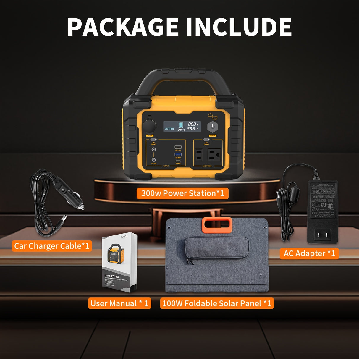 300W/294Wh Portable Power Station with Foldable Solar Panel (100W), 294Wh Solar Generator & 100W Solar Panel, Suitable for Family Emergency Outdoor Hunting Camping RV Trip