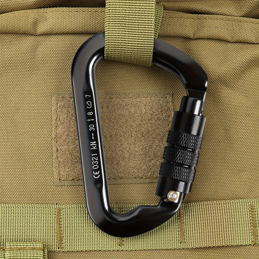 4pcs Heavy Duty 30KN Auto-Locking Carabiners - Lightweight Aluminum, D-Shaped Twist Lock for Hammocks & Outdoor Adventures