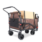Collapsible Folding Wagon Cart, Convertible beach chair, Large Capacity Camping Wagon, Can hold up to 400 lbs, All Terrain Foldable Wagon, Heavy Duty Utility Wagon Cart For Grocery Outdoor Beach Gardening Shopping Fishing