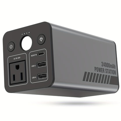 100W Portable Power Station – 88.8Wh, Dual Voltage