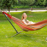 Lazy Daze Hammocks Double Hammock with Space Saving Steel Stand Includes Portable Carrying Case and Head Pillow, 450 Pounds Capacity