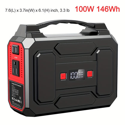 [300W Portable Solar Generator] Portable Power Station Solar Generator - 300W/250W/150W/100W, 146Wh/155Wh/250Wh/280Wh/296Wh Compact Lithium-Ion Battery Charger with 110V AC Outlet, DC & USB Outputs, LED Flashlight, Built-in C