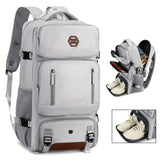 Light Blue Travel Backpack for Men and Women – Fits 17.3" Laptop, Adjustable Straps, Shoe Compartment, Breathable Mesh Back, Durable Polyester for Camping, Hiking, and Travel – Casual, Multipurpose Design