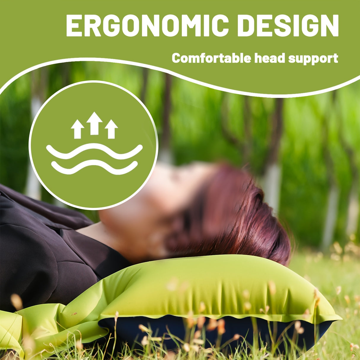 [Portable Camping Bed] Lightweight 1-Person Portable Inflatable Camping Bed | Compact Self-Inflating Outdoor Sleeping Pad with Non-Slip Base, Easy Setup for Camping, Travel, Backyard, Durable Fabric
