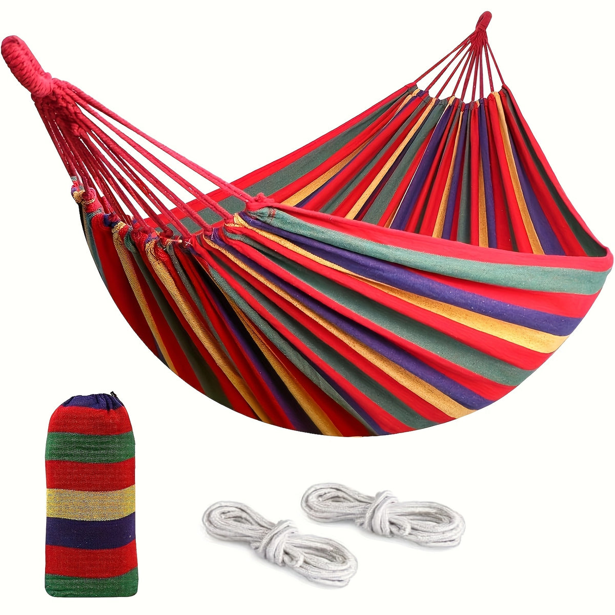 Anti-Tip Canvas Hammock with Tree Straps – 660 lb