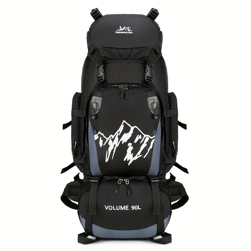 [Large Capacity | Durable] Lightweight 90L Travel Backpack | Large Capacity, Durable Nylon, Adjustable Straps | Red & Black for Hiking, Camping, and Outdoor Adventures