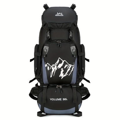 [Large Capacity | Durable] Lightweight 90L Travel Backpack | Large Capacity, Durable Nylon, Adjustable Straps | Red & Black for Hiking, Camping, and Outdoor Adventures