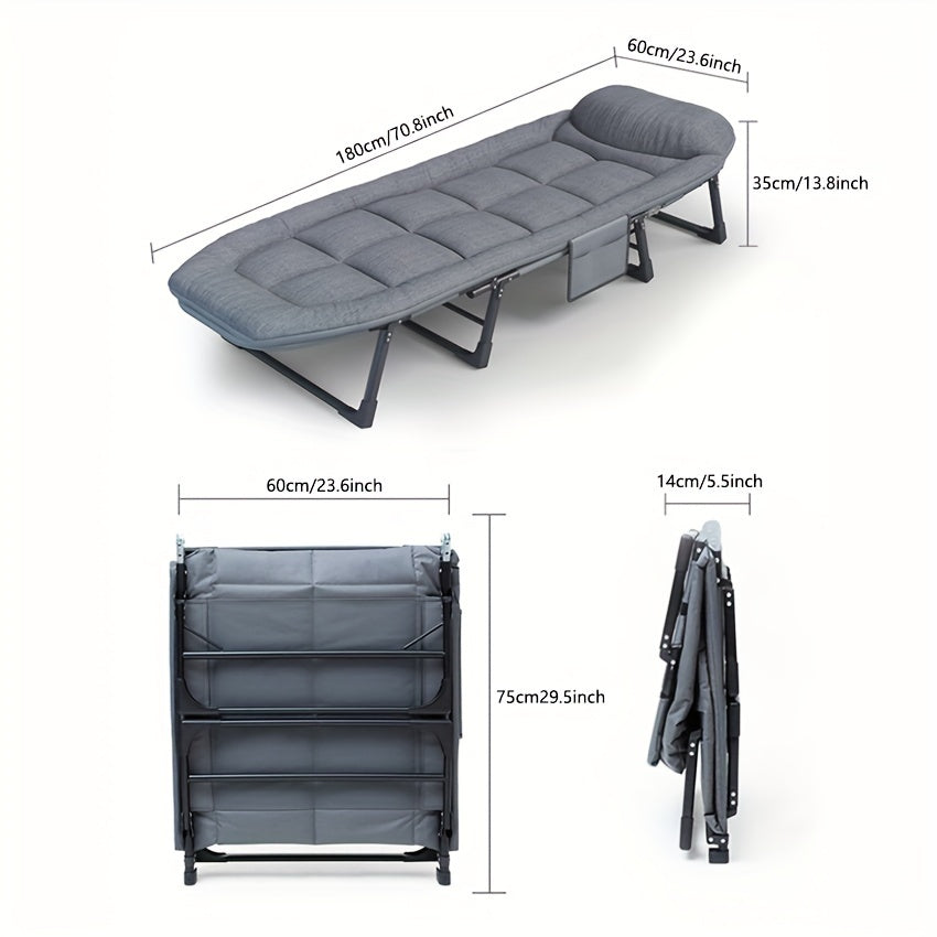 1pc Sleeping Cots For Adults, Portable & Foldable Bed With Mattress And Pillow, Heavy Duty Sturdy Frame For Camping, Travel, Room, Office
