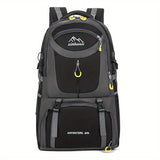 OGEHUAFEE 40L Adventure Backpack - Black with Yellow Accents, Adjustable Straps, Multiple Compartments, Durable Nylon, Ideal for Hiking, Travel, and Everyday Use, Travel Gear | Adjustable Strap Backpack | Durable Zippers