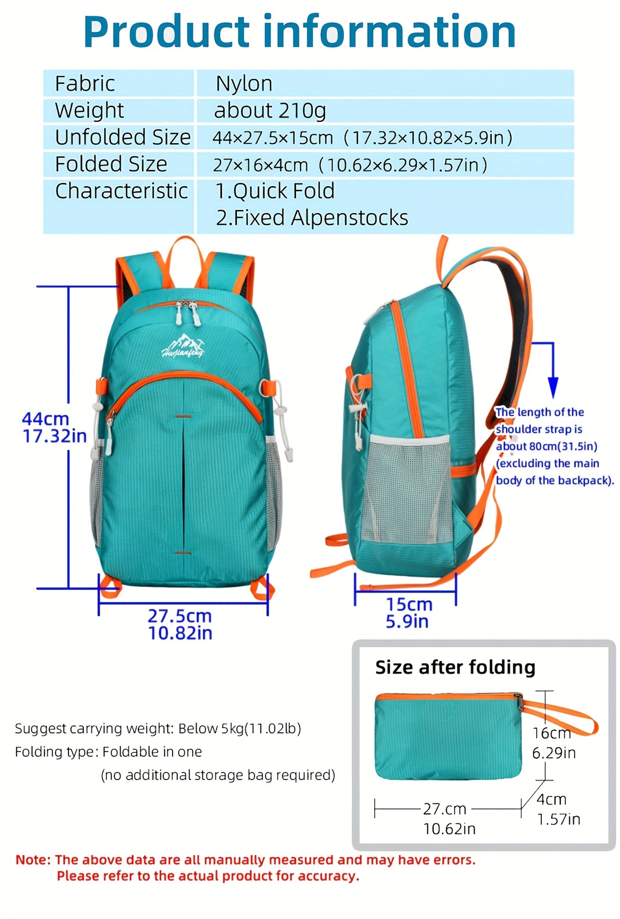 18L Outdoor Sports Backpack Ultra-light Large Capacity Folding Backpack Mountaineering Top Bag Suitable for Hiking, Cycling, Traveling, Business Trips, Commuting and Fitness Shock-absorbing Breathable Shoulder Straps Quick Fo