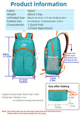 18L Outdoor Sports Backpack Ultra-light Large Capacity Folding Backpack Mountaineering Top Bag Suitable for Hiking, Cycling, Traveling, Business Trips, Commuting and Fitness Shock-absorbing Breathable Shoulder Straps Quick Fo