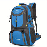 OGEHUAFEE 40L Adventure Backpack - Black with Yellow Accents, Adjustable Straps, Multiple Compartments, Durable Nylon, Ideal for Hiking, Travel, and Everyday Use, Travel Gear | Adjustable Strap Backpack | Durable Zippers