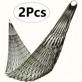 2pcs Portable Nylon Mesh Hammocks - Durable, Non-Woven Outdoor Relaxation Gear for Camping & Sports